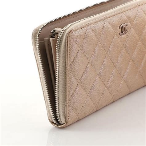 chanel long flap wallet price|Chanel caviar zip around wallet.